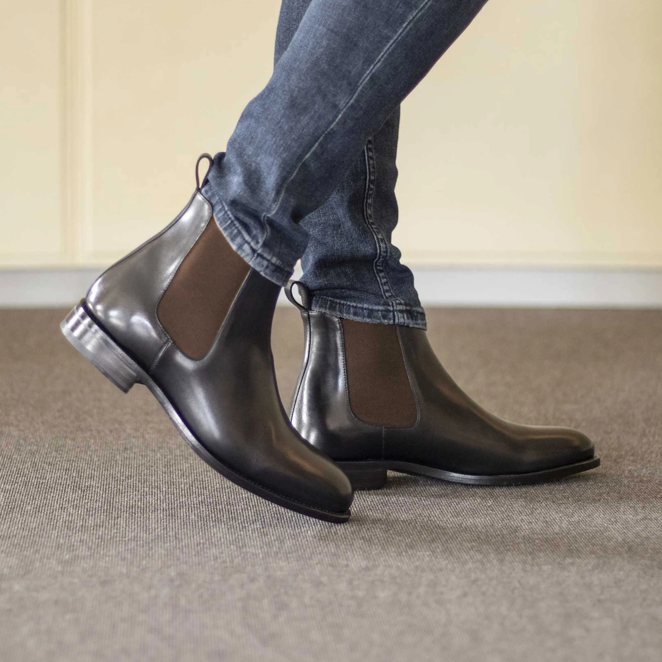 Black Box Calf Leather Chelsea Boot