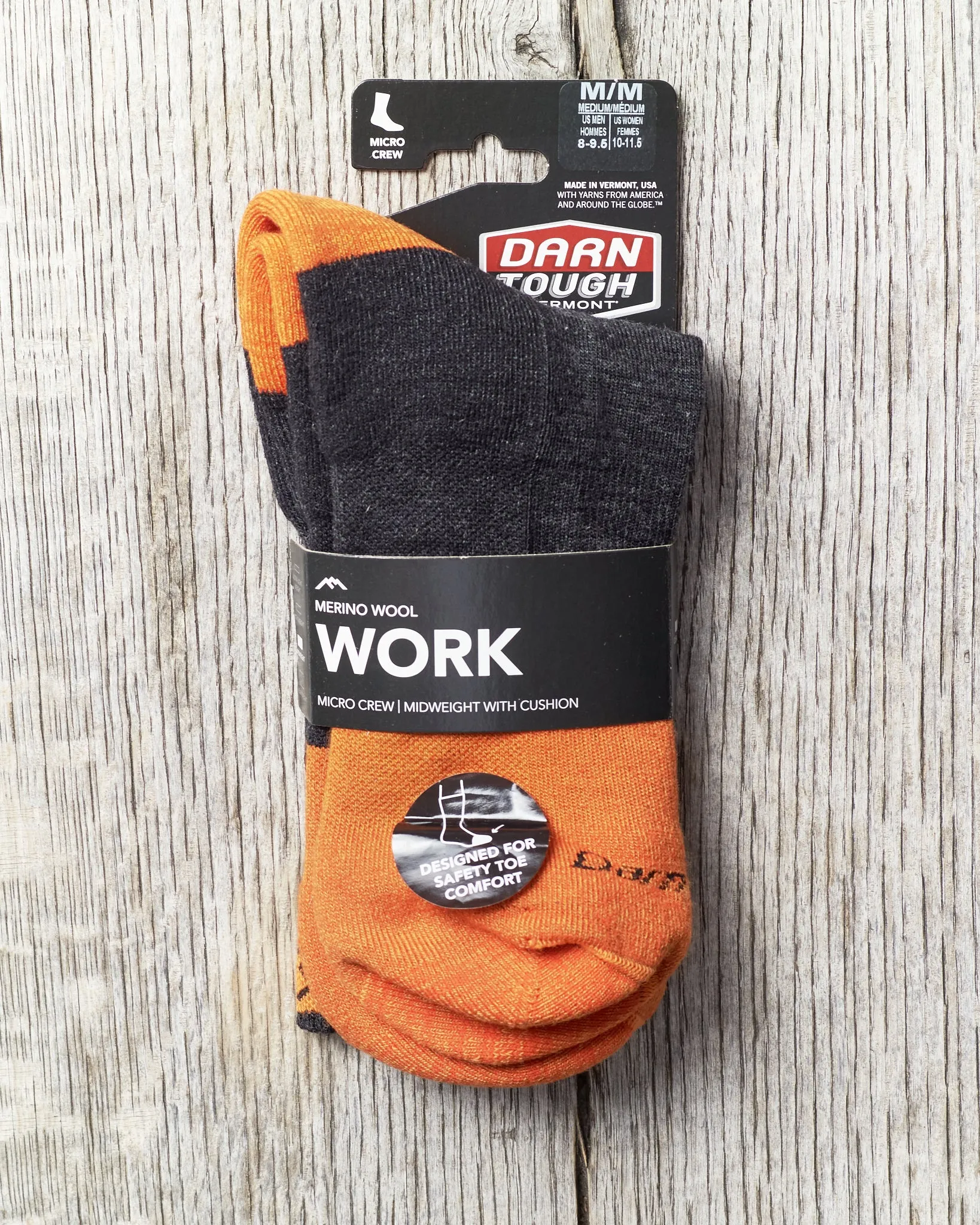 Darn Tough 2007 Graphite Steely Micro Crew Cush W/Full Cush Toe Box Graphite