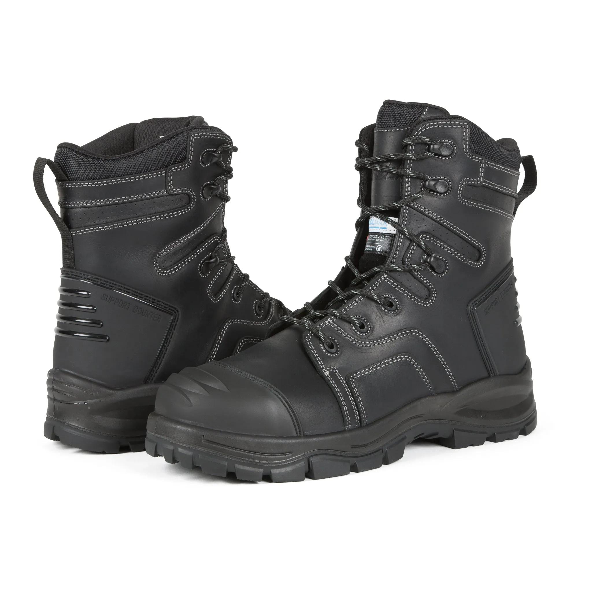 DuraDrive Men's FORGE 8in Black Leather Insulated Safety Boots