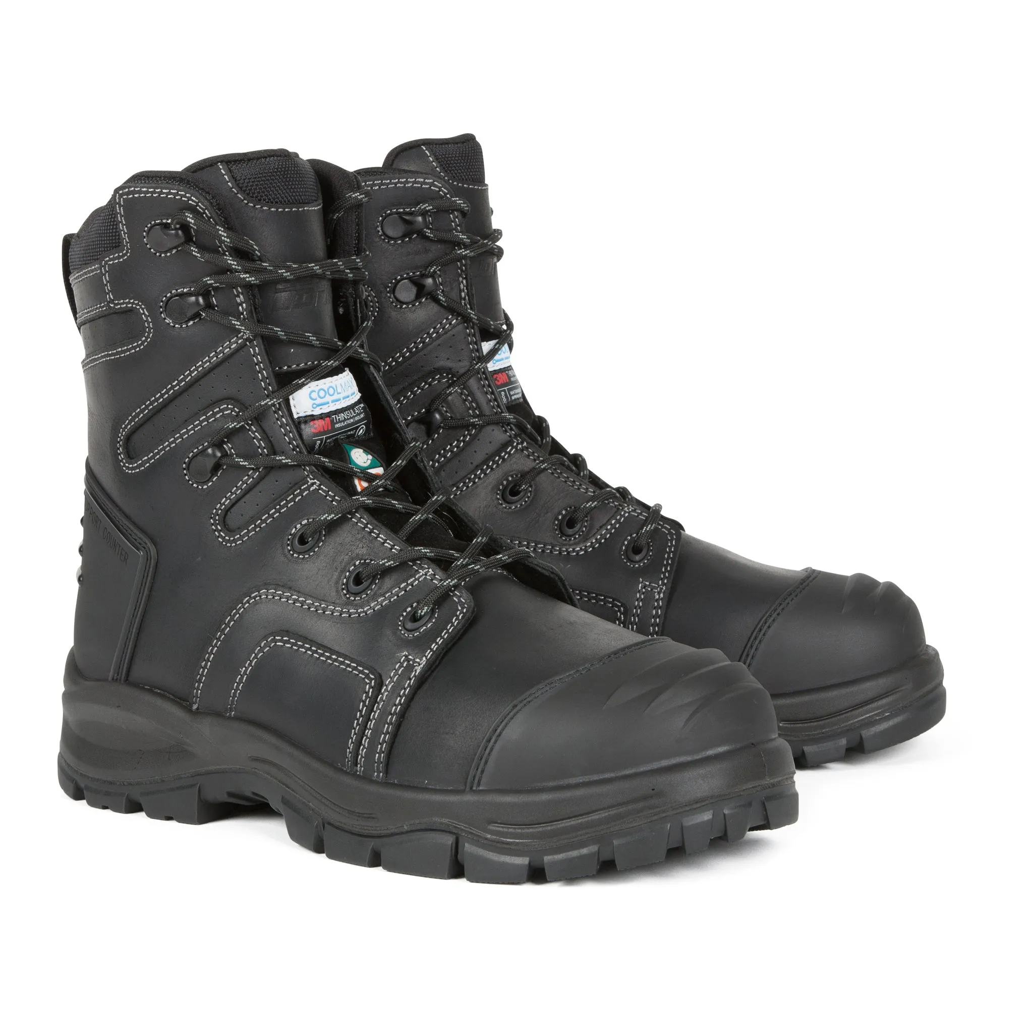 DuraDrive Men's FORGE 8in Black Leather Insulated Safety Boots