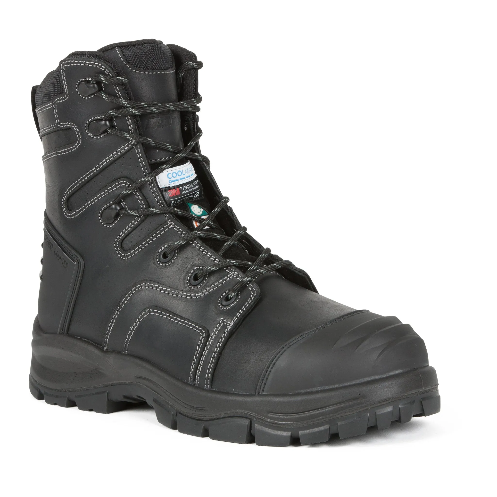 DuraDrive Men's FORGE 8in Black Leather Insulated Safety Boots