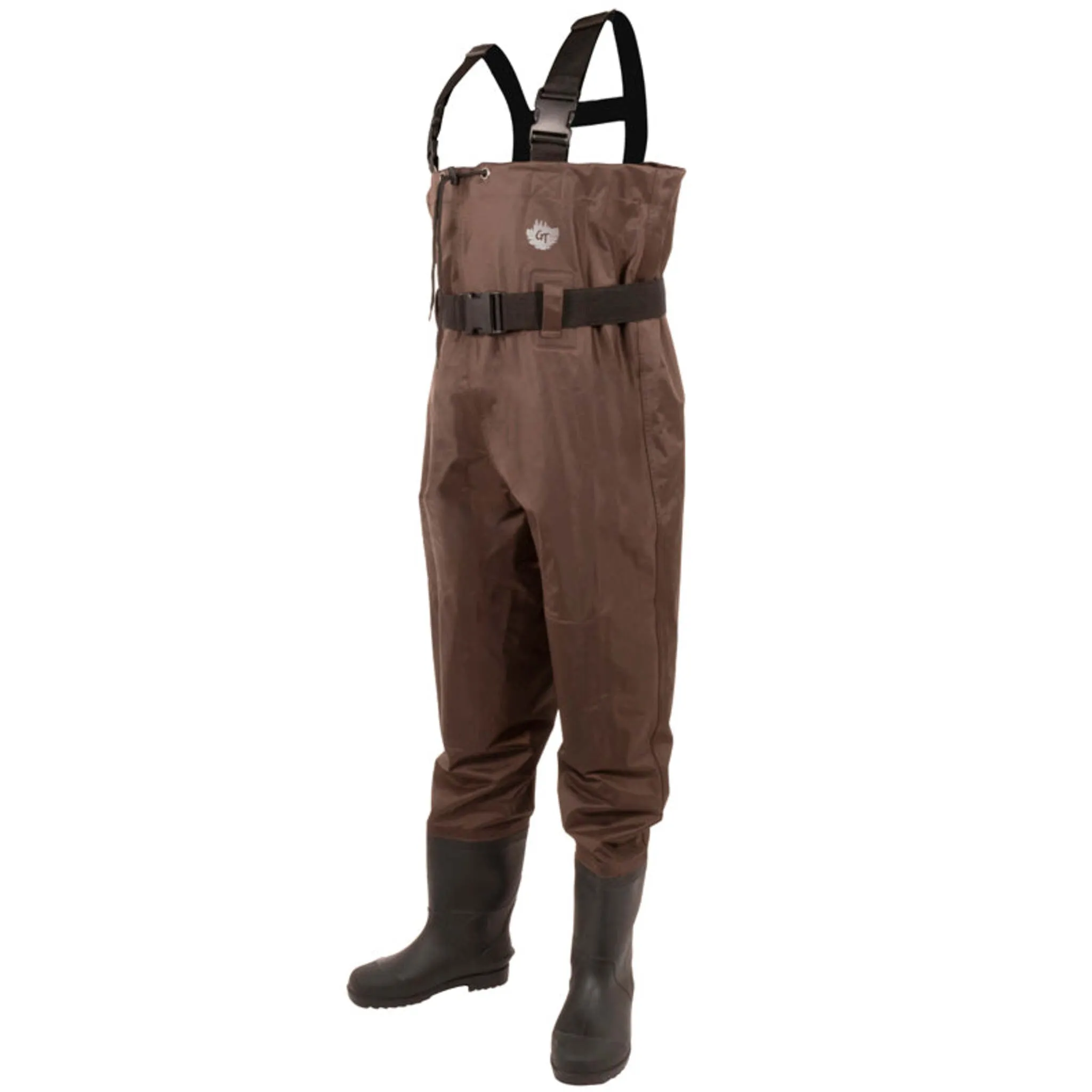 Green Trail Men’s PVC/420 Denier Nylon Chest Waders with Insulated Boots, Cleated Sole & Adjustable Straps for Fishing & Hunting | Sizes 6-13