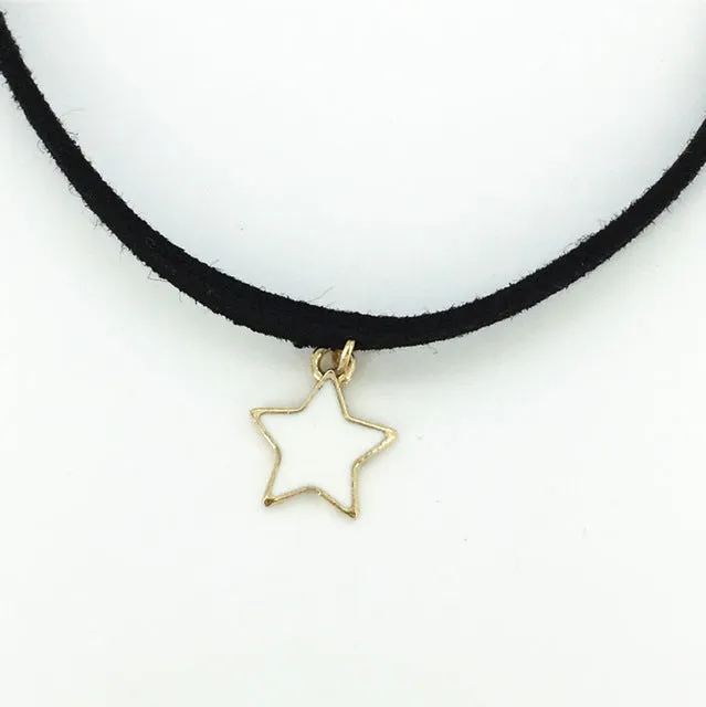 Hot new torques Bijoux Plain Black Velvet Ribbon crystal pendant necklace Maxi statement Chokers Necklace for women 2016 jewelry