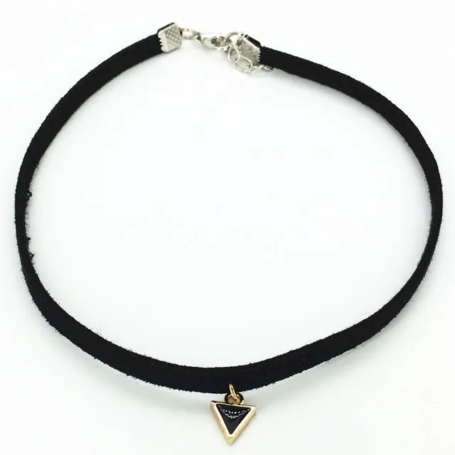 Hot new torques Bijoux Plain Black Velvet Ribbon crystal pendant necklace Maxi statement Chokers Necklace for women 2016 jewelry