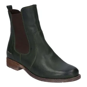 Josef Seibel Sienna 80 Ladies Olive Leather Side Zip Ankle Boots