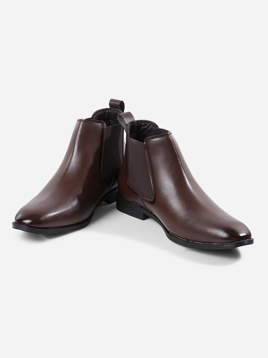 Men's Brown Chelsea Formal Slip On Boots (IX3039)