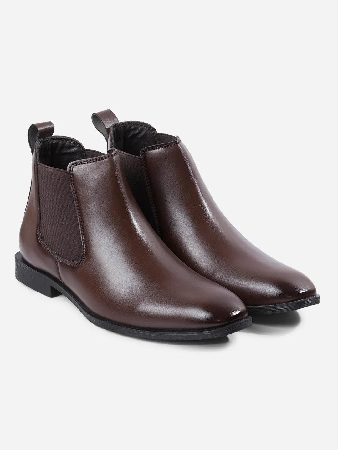 Men's Brown Chelsea Formal Slip On Boots (IX3039)