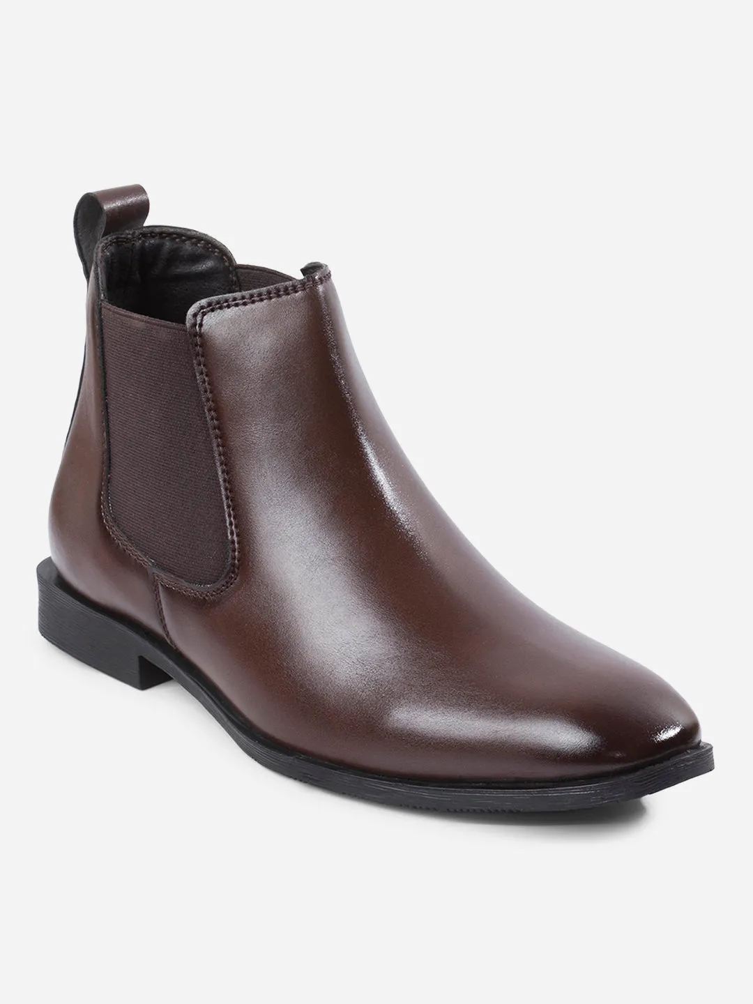 Men's Brown Chelsea Formal Slip On Boots (IX3039)