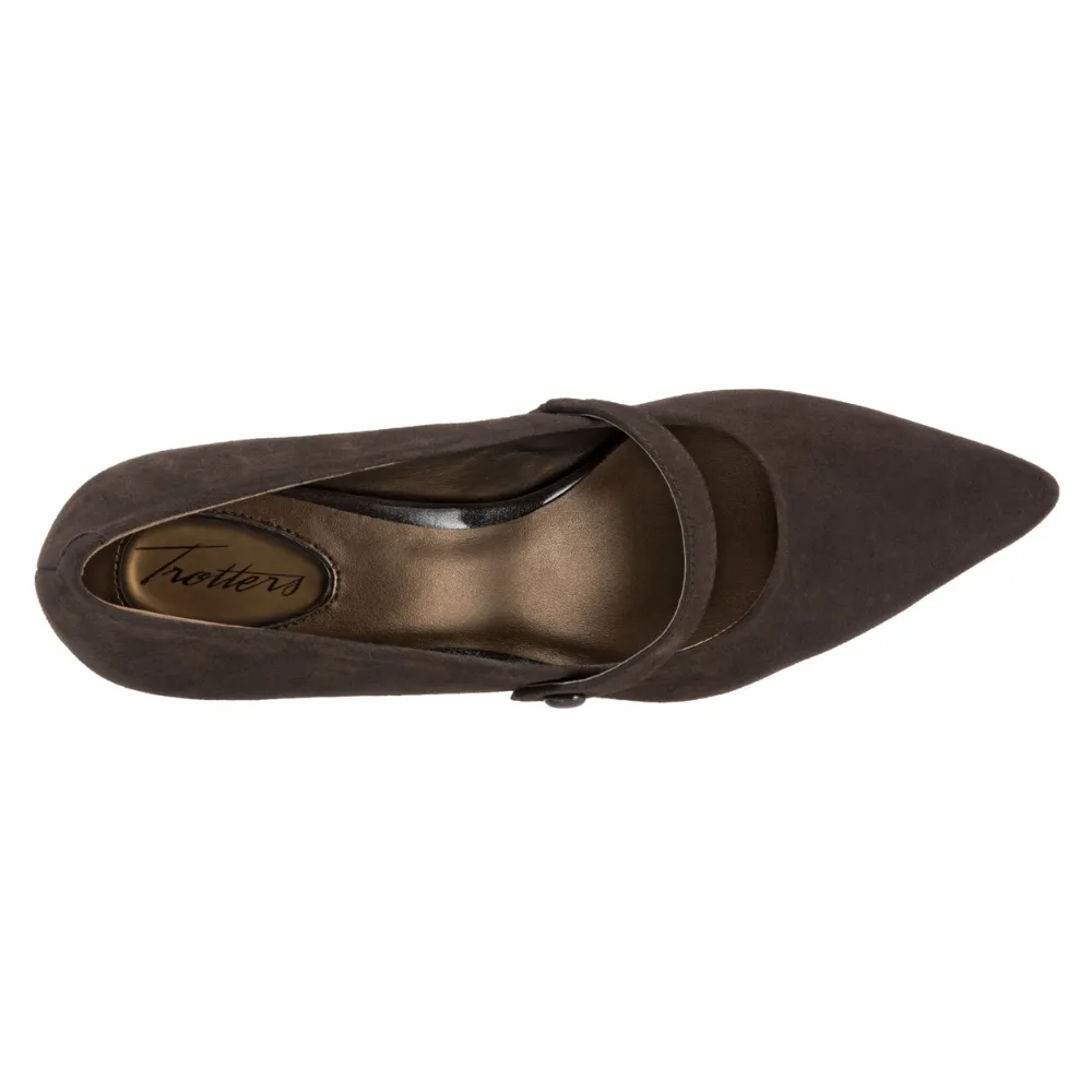 Trotters Petra Dark Brown Suede Heel (Women's)