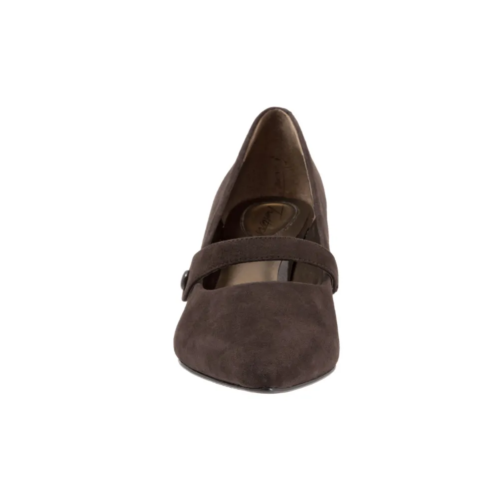 Trotters Petra Dark Brown Suede Heel (Women's)