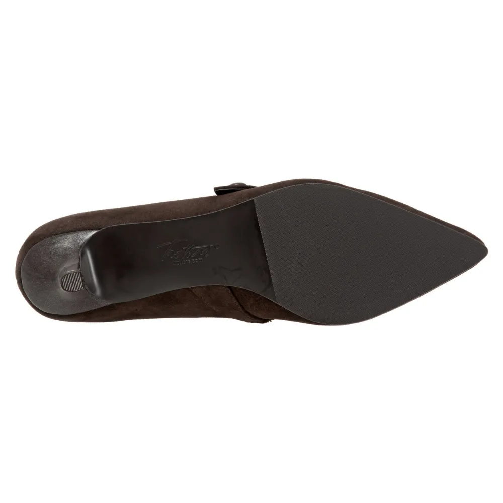 Trotters Petra Dark Brown Suede Heel (Women's)
