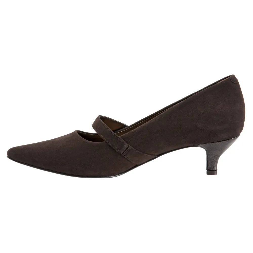 Trotters Petra Dark Brown Suede Heel (Women's)