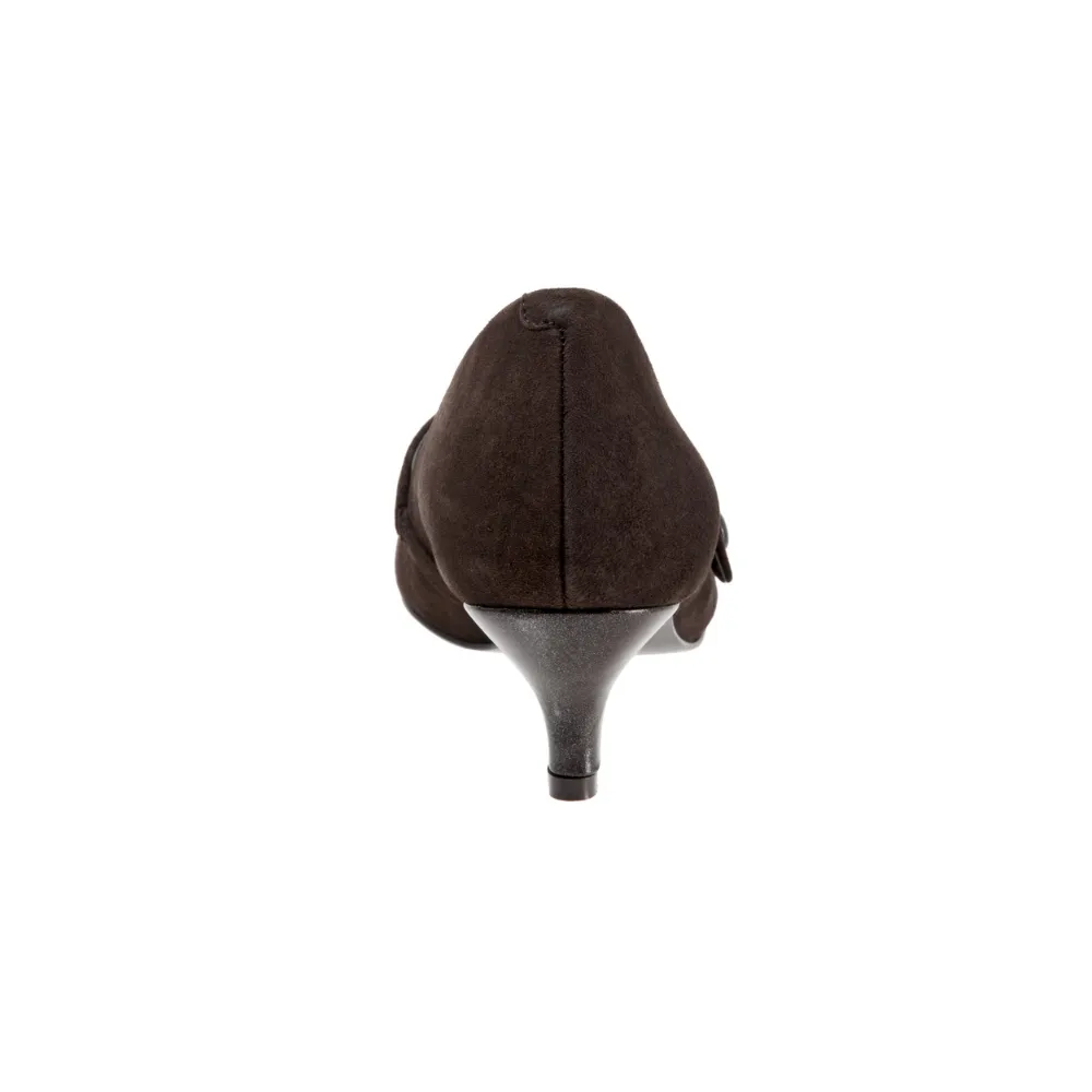 Trotters Petra Dark Brown Suede Heel (Women's)