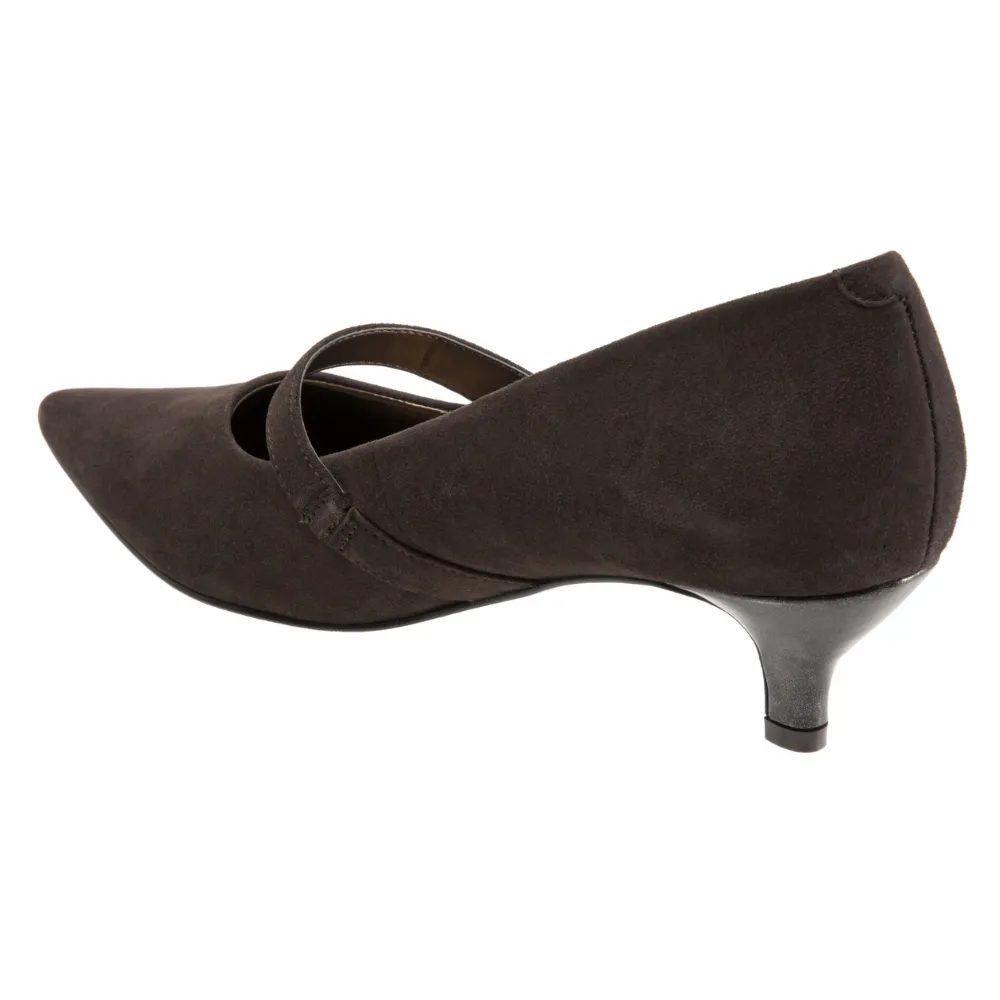 Trotters Petra Dark Brown Suede Heel (Women's)