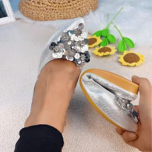vanccy  Casual Comfort Dressy Flats For Wedding Bling Sparkly Bridal Shoes CF205