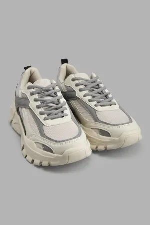 White And Grey Chunky Sneaker