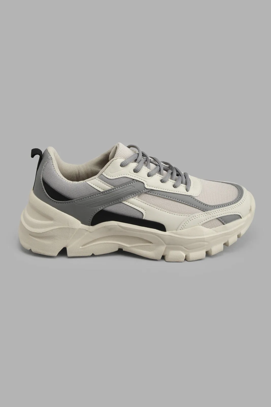 White And Grey Chunky Sneaker