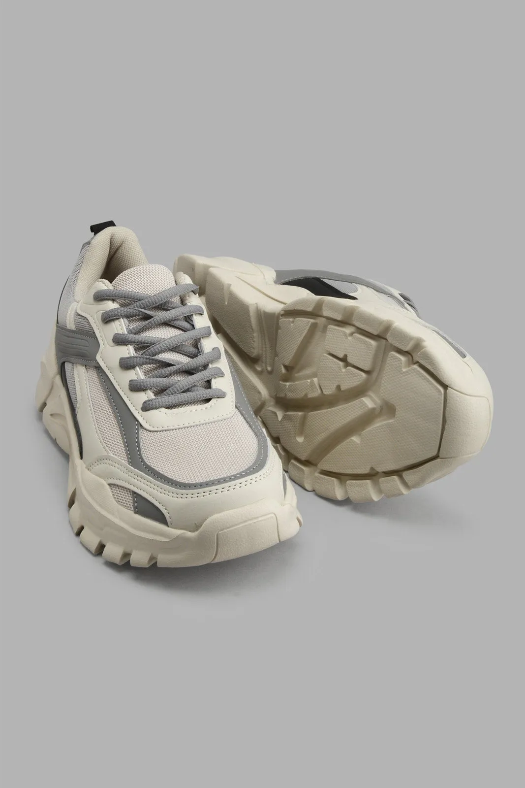 White And Grey Chunky Sneaker