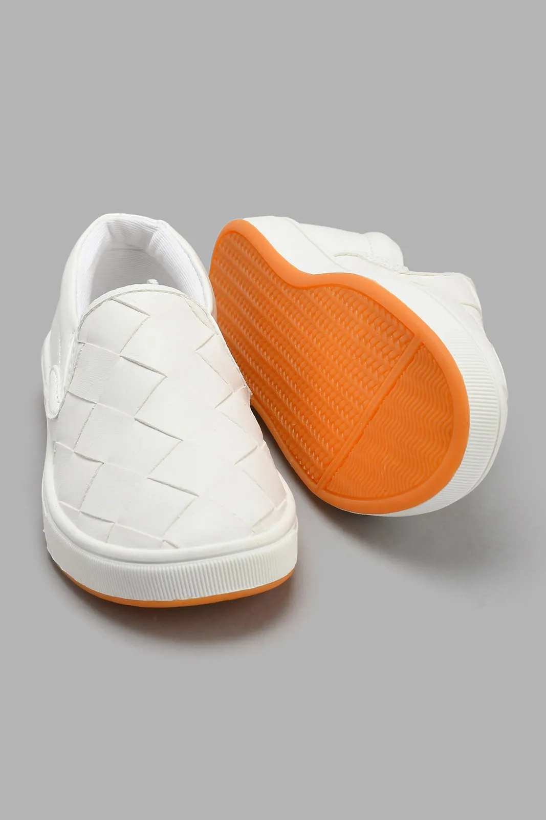 White Woven Slip-On Shoe