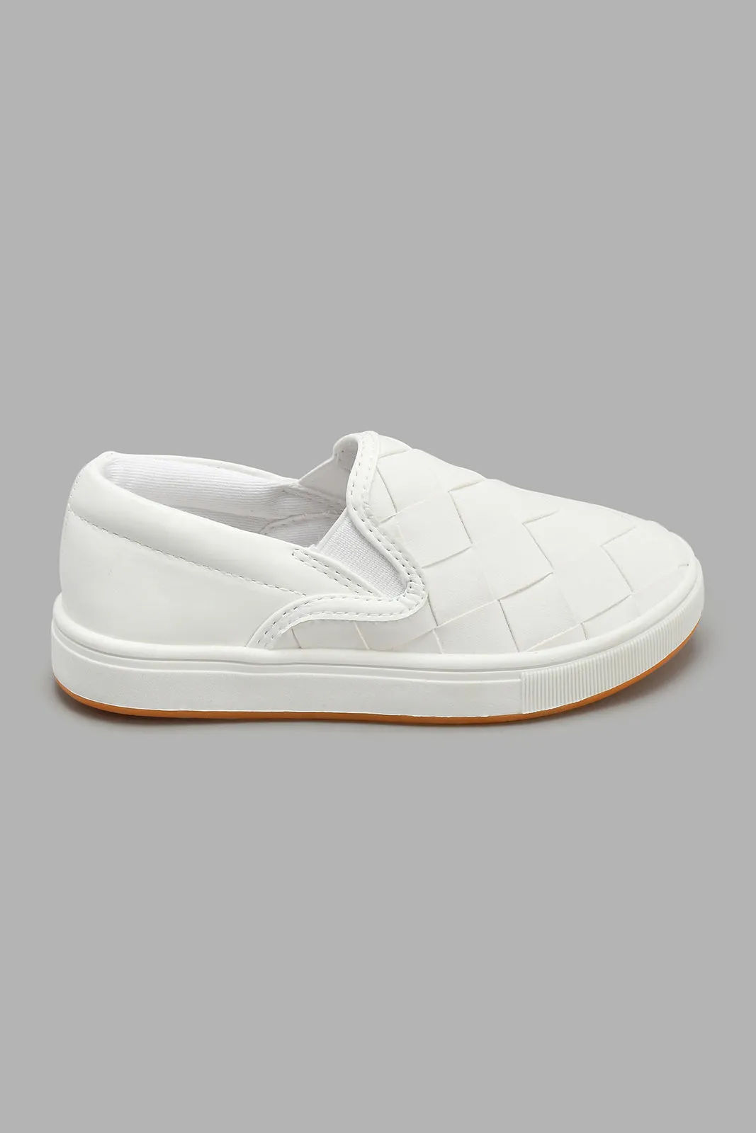 White Woven Slip-On Shoe