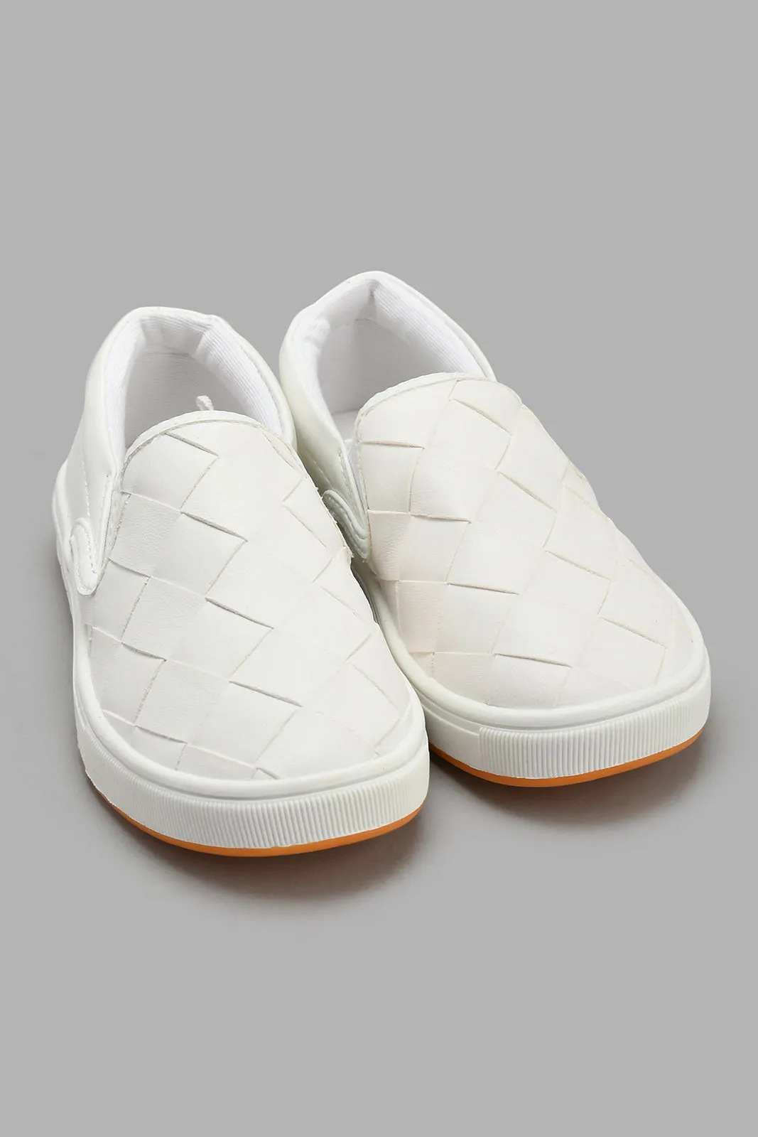 White Woven Slip-On Shoe