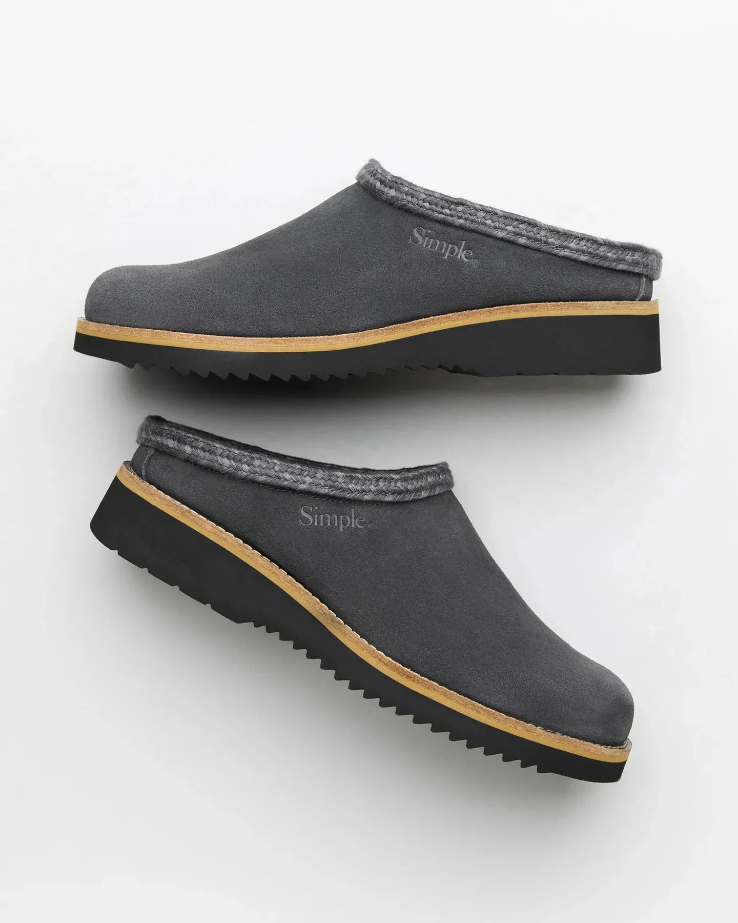 Womens Original Suede Clog in Charcoal