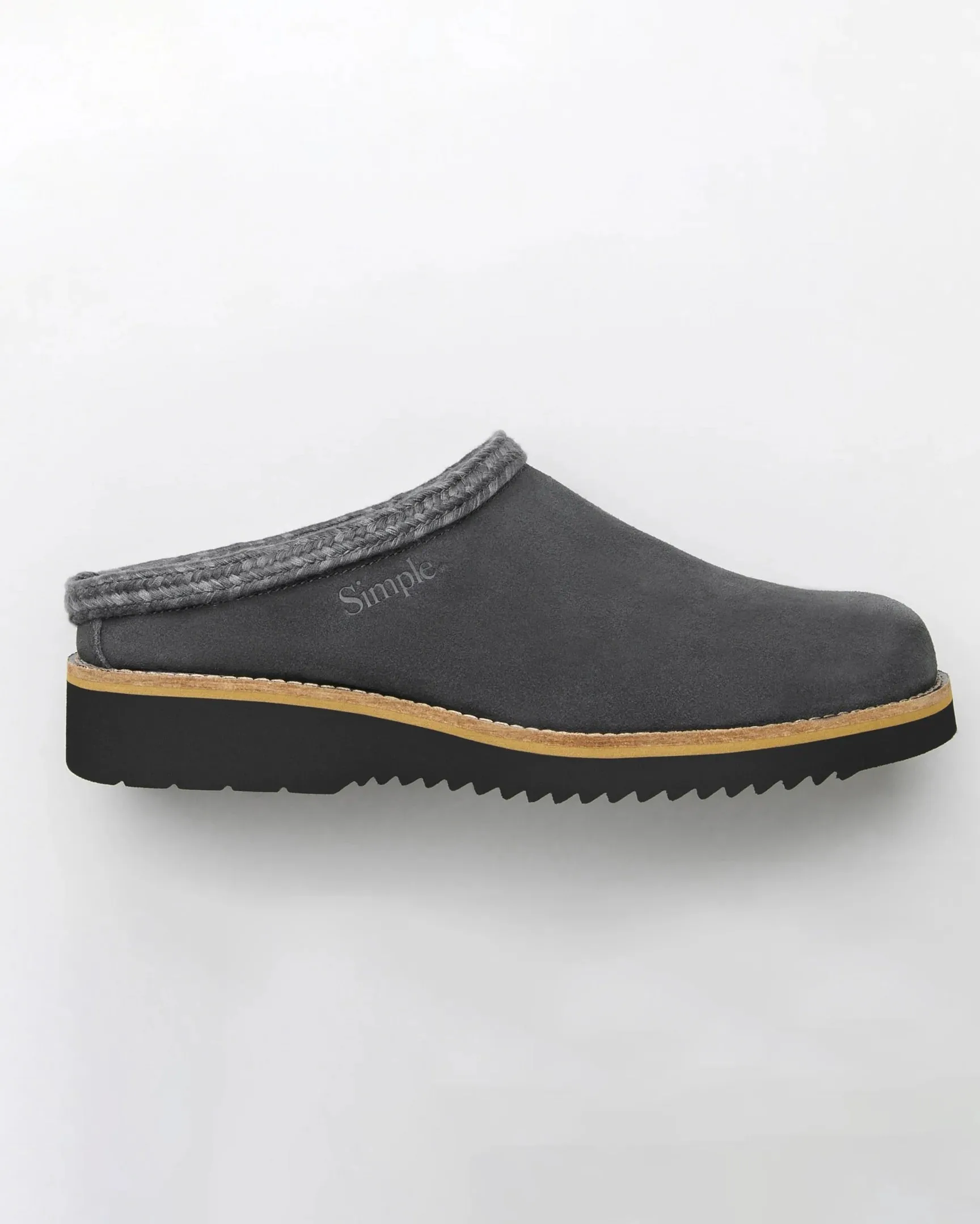 Womens Original Suede Clog in Charcoal
