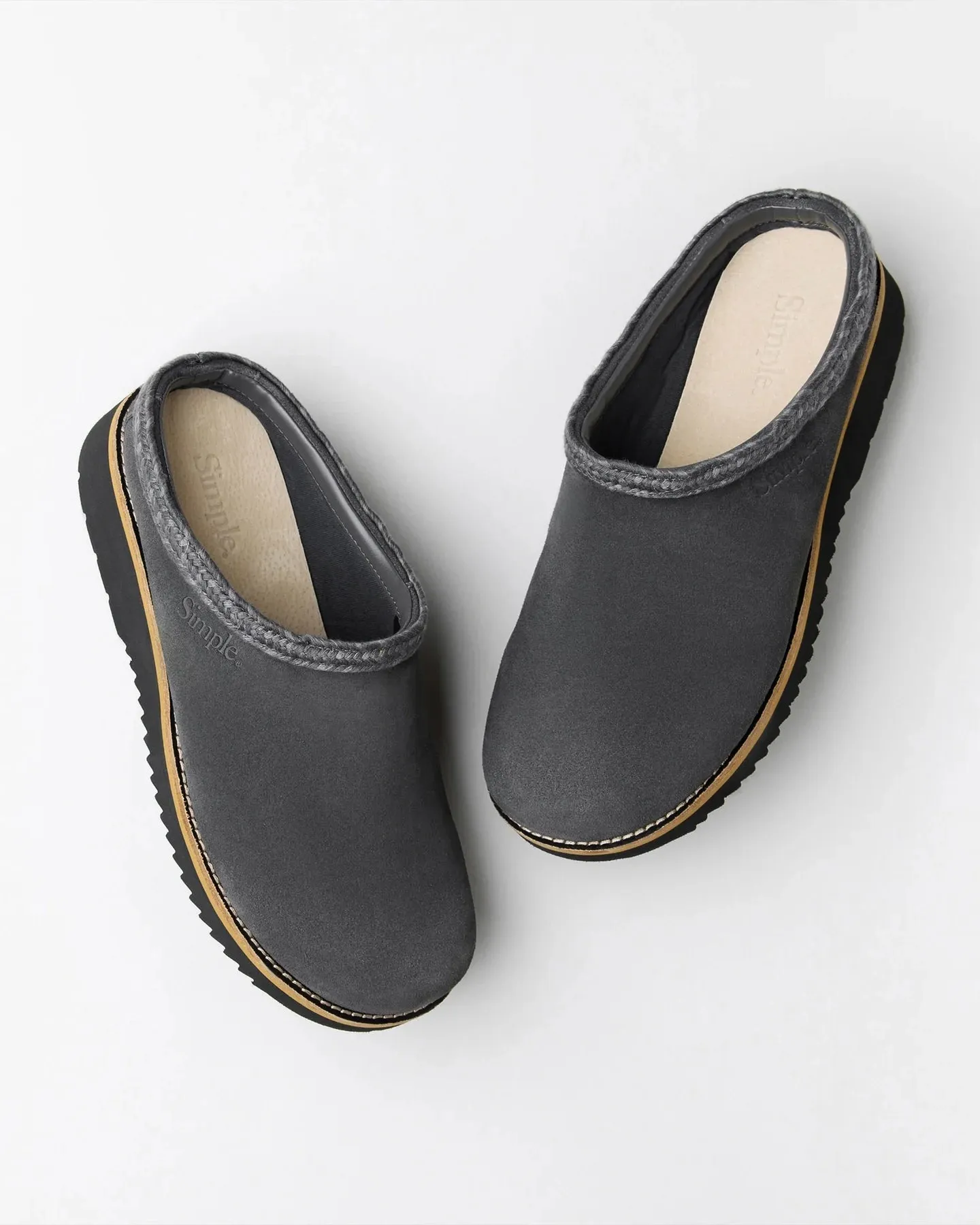Womens Original Suede Clog in Charcoal